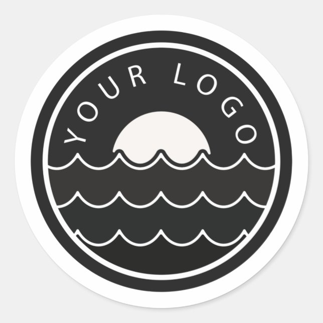 Modern Business Logo Classic Round Sticker (Front)