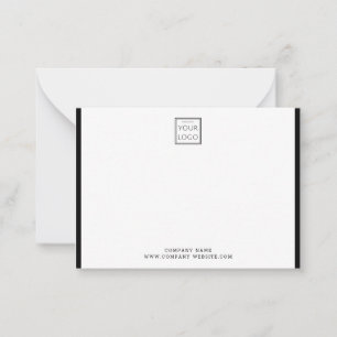 Modern Business Logo Company Name Black Border Card
