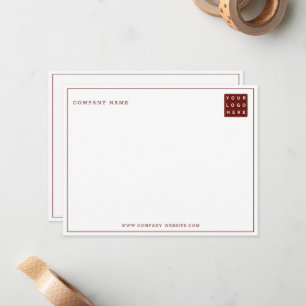 Modern Business Logo Company Name Maroon Border Card