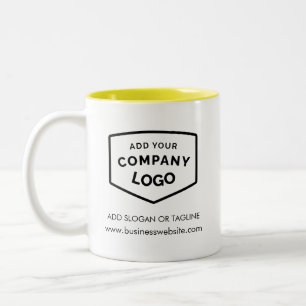 Modern Business Logo Company Swag Custom Two-Tone Coffee Mug