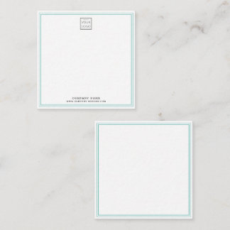 Modern Business Logo Company Teal Double Border Card