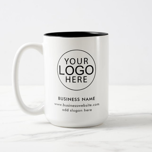 Modern Business Logo Corporate Promotional Custom Two-Tone Coffee Mug (Left)