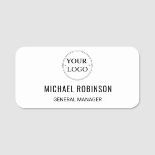 Modern Business Logo Custom Employee Staff Name Tag
