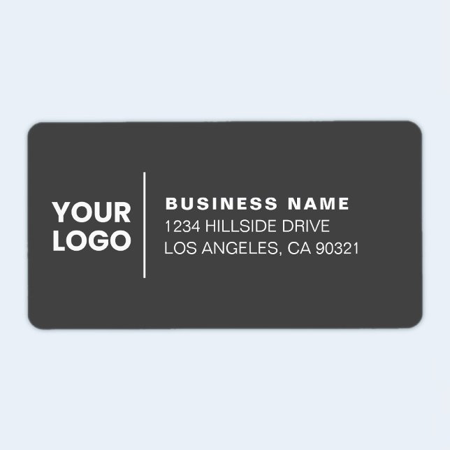 Modern Business Logo Dark Grey Return Address Label (Creator Uploaded)