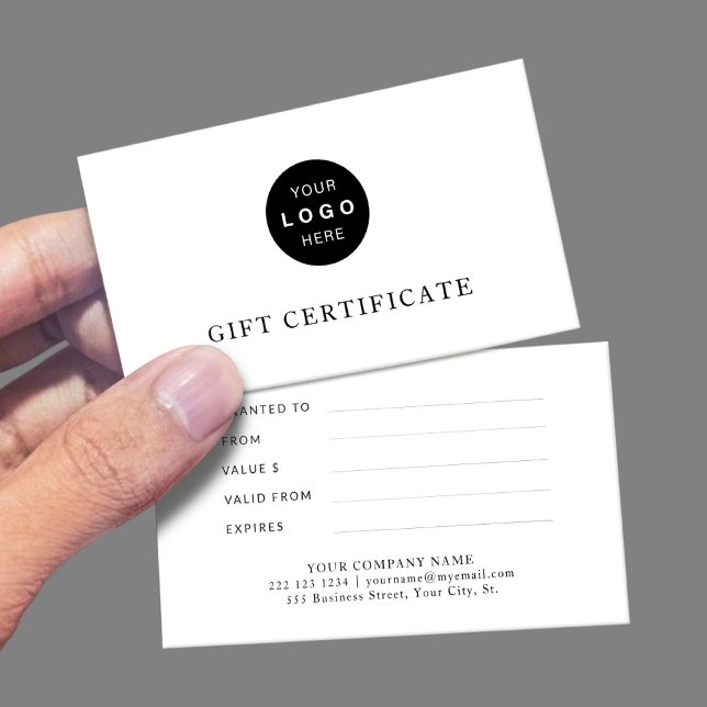 Modern business logo elegant gift certificate (Creator Uploaded)