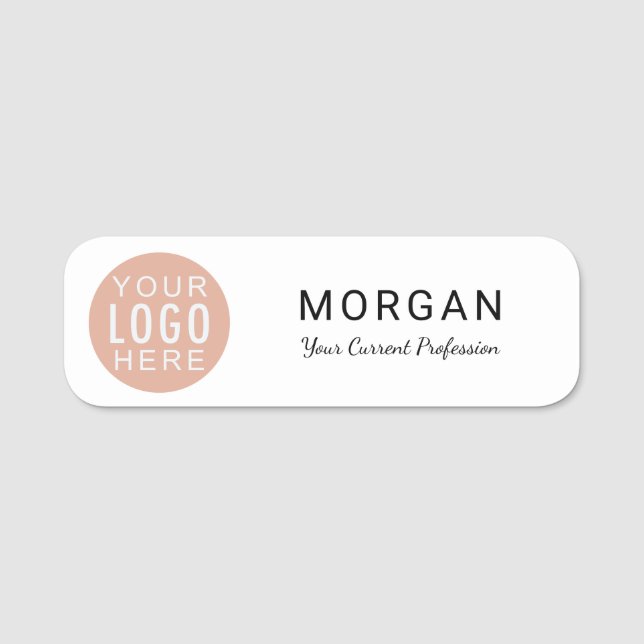 Modern Business Logo Employee Custom Name Tag (Front)