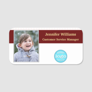 Modern Business Logo Employee Executive ID Photo Name Tag