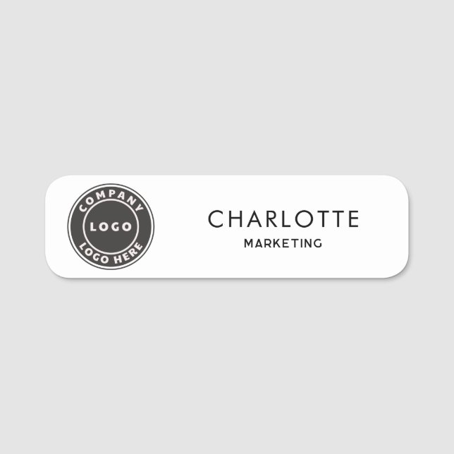 Modern Business Logo Employee Magnetic Name Tag (Front)