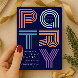 Modern Business Logo Fun Christmas Office Party Invitation