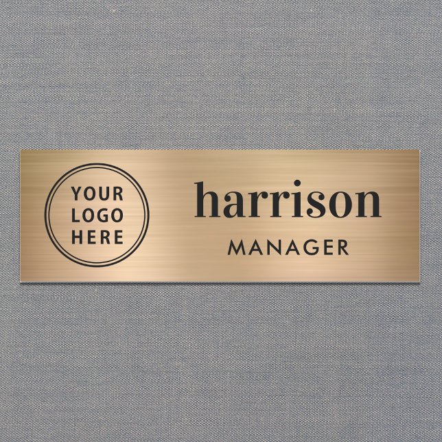 Modern Business Logo Gold Name Tag (Creator Uploaded)