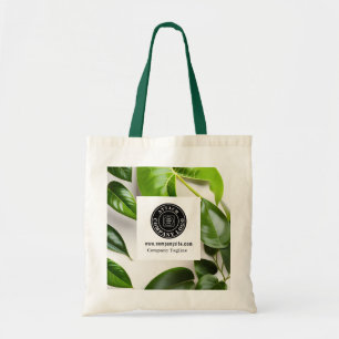 Modern Business Logo Greenery Promotional Branding Tote Bag