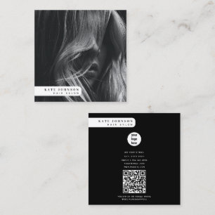 Modern Business Logo Hair Salon Photographer Photo Square Business Card