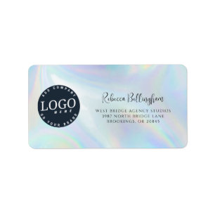 Modern Business Logo Holographic Return Address Label