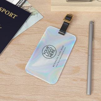 Modern Business Logo Iridescent Employees Custom Luggage Tag