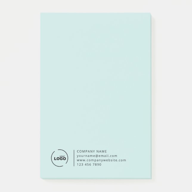 Modern Business Logo Light Turquoise Post-it Notes (Front)