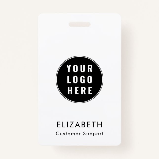 Modern Business Logo Minimalist Team Custom ID Badge (Front)