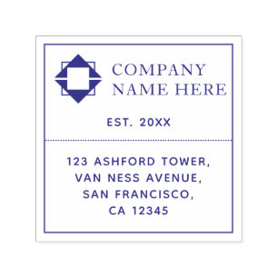 Modern Business Logo Name Address Personalised Self-inking Stamp