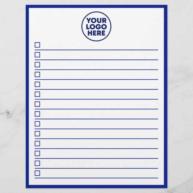Modern Business Logo Navy Blue To Do List Flyer (Front)