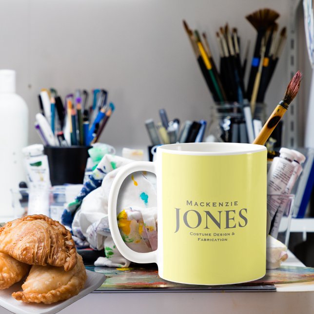 Modern Business Logo | Personal Brand Yellow Grey Coffee Mug (Creator Uploaded)