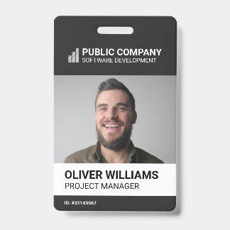 Modern Business Logo Photo Employee ID Badge