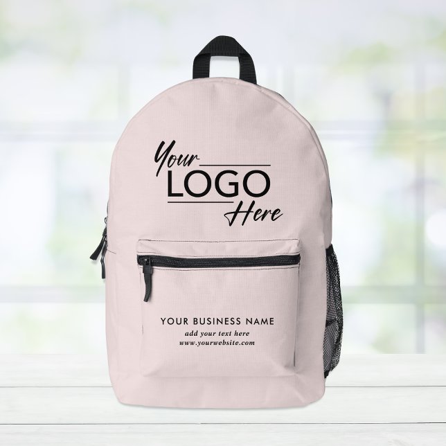Modern Business Logo Pink Printed Backpack (Creator Uploaded)