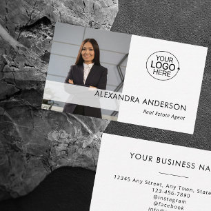 Modern Business Logo Professional Photo Minimal Card