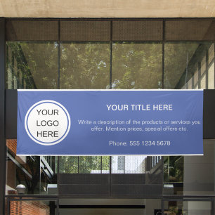 Modern Business Logo Promotional Advertising Blue Banner