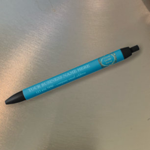 Modern Business Logo Promotional Aqua Turquoise Black Ink Pen