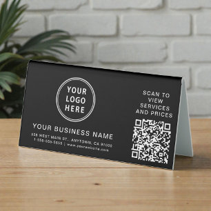 Modern Business Logo QR Code Black