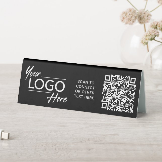 Modern Business Logo QR Code Black (In SItu (Table))