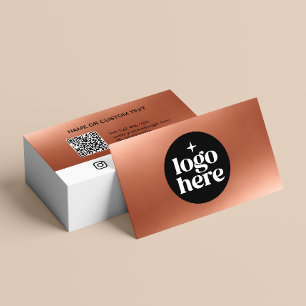 Modern Business Logo QR Code Custom Social Media Business Card