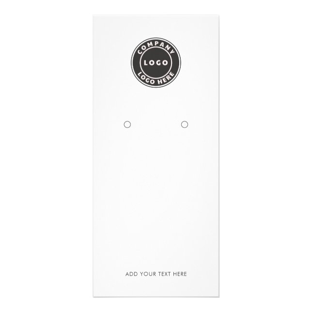 Modern Business Logo QR Code Earrings Display Rack Card (Front)
