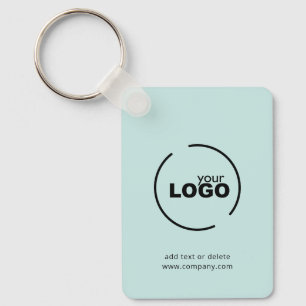 Modern Business Logo QR Code Light Turquoise Key Ring