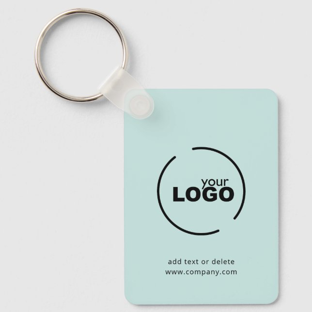 Modern Business Logo QR Code Light Turquoise Key Ring (Front)