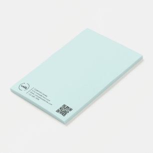 Modern Business Logo QR Code Light Turquoise Post-it Notes