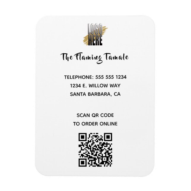 Modern  Business Logo QR Code Promotional  Magnet (Vertical)