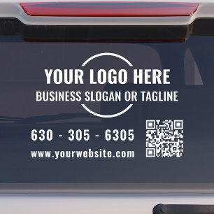 Modern Business Logo QR Code White Car Vinyl