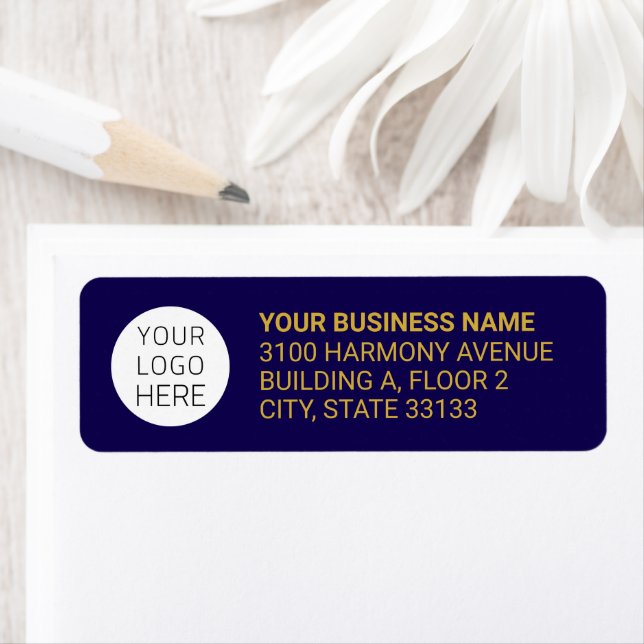 Modern Business Logo Return Address Label | blue (Insitu)