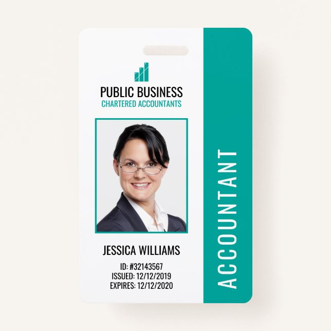 Modern Business Logo Staff Employee ID ID Badge (Front)
