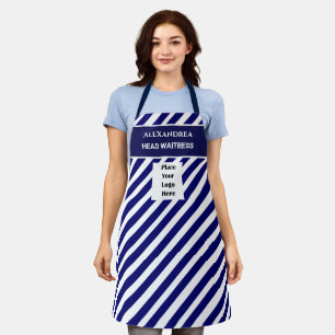 Modern Business Logo Stripes Geometric Pattern  Apron