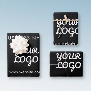 Modern Business Logo & Text   Editable Colour Wrapping Paper Sheet