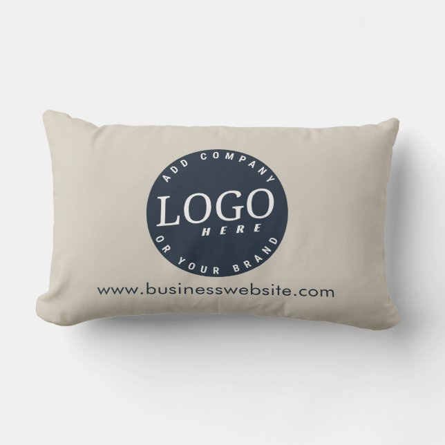 Modern Business Logo Website Custom Lumbar Cushion (Front)
