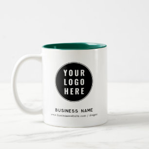 Modern Business Logo Website Custom Promotional Two-Tone Coffee Mug