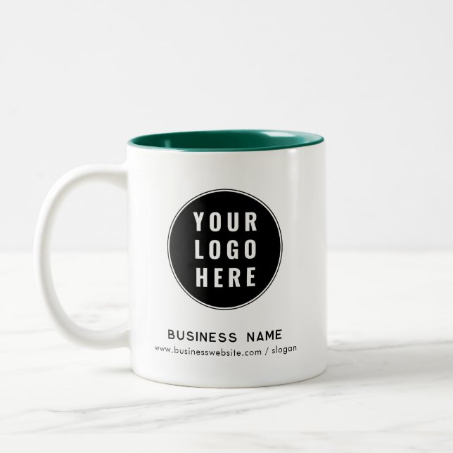 Modern Business Logo Website Custom Promotional Two-Tone Coffee Mug (Left)