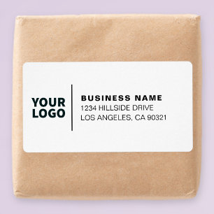 Modern Business Logo White & Black Return Address