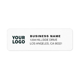 Modern Business Logo White & Black Return Address Label