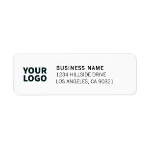 Modern Business Logo White & Black Return Address Label