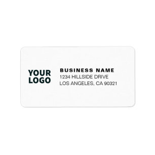Modern Business Logo White & Black Return Address Label