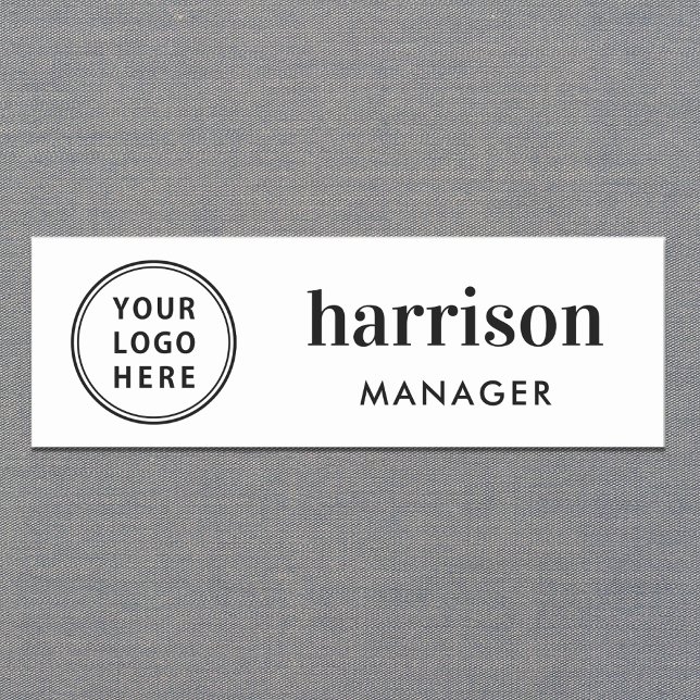 Modern Business Logo White Name Tag (Creator Uploaded)