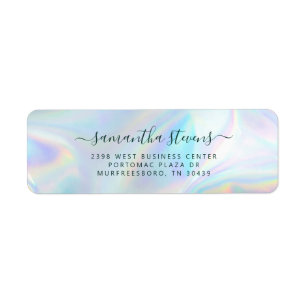 Modern Business Manager Return Address Holographic Label